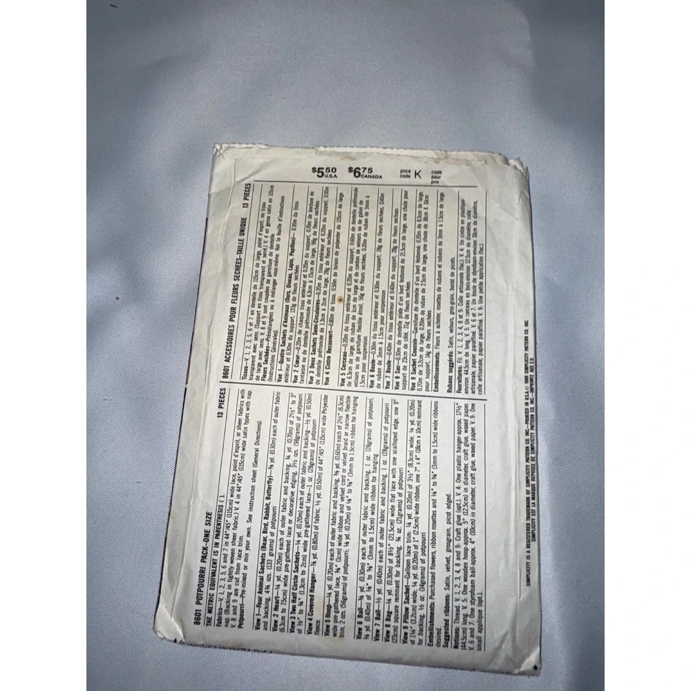 Simplicity 8601 crafts