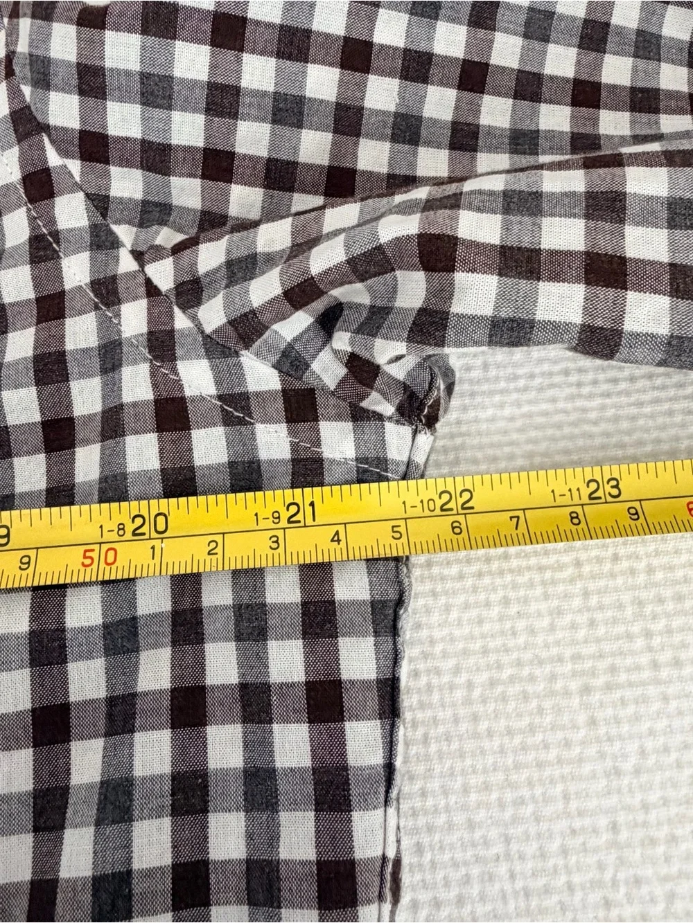 J. Crew Brown and White Gingham Button-Down Shirt