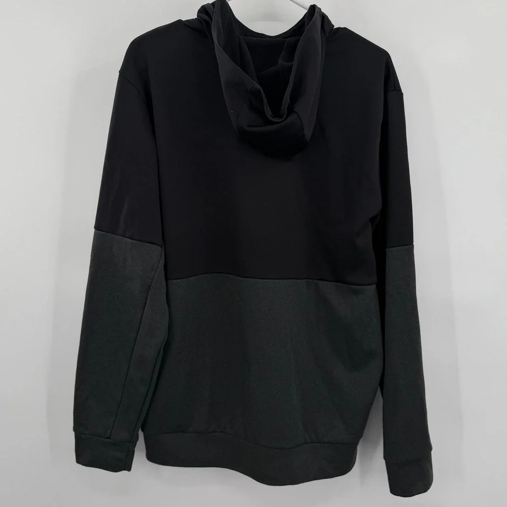 Adidas Men Black Grey Color Block Hoodie Sweatshirt Athletic Size‎ L