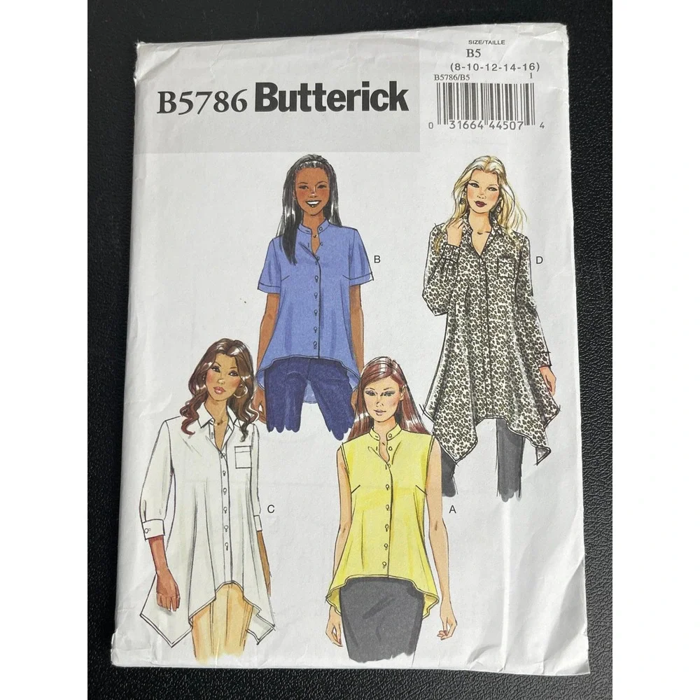 00351 - Butterick‎ B5786 Misses' Loose Fitting Shirtdress Sewing Pattern Size B5