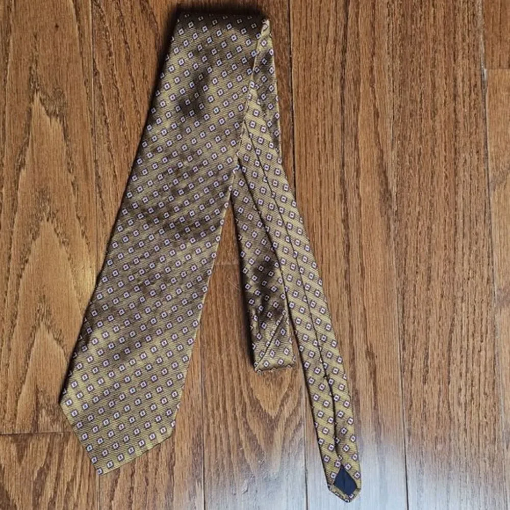 Brooks Brothers Makers Men’s Repp Tie All Silk Made‎ In USA Gold Red Design