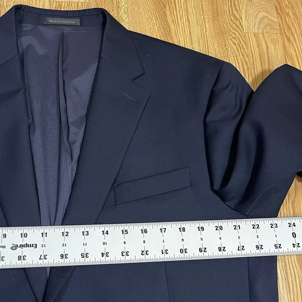 Lauren Ralph Lauren Navy‎ Blue Total Comfort Blazer 43L Gold Buttons Sport Coat