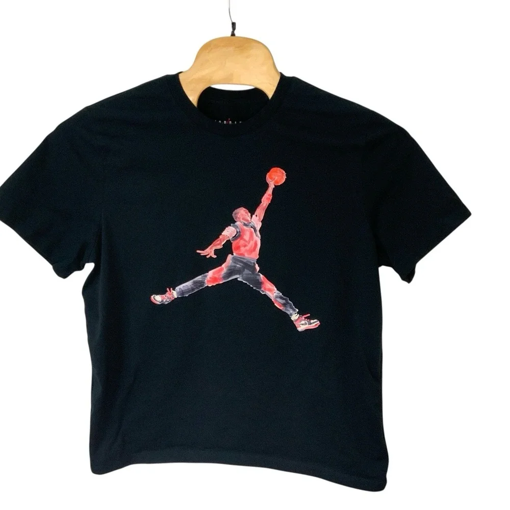 Air Jordan Jumpman Watercolor Print Mens XXL‎ 2XL Black T-Shirt FN5980 010