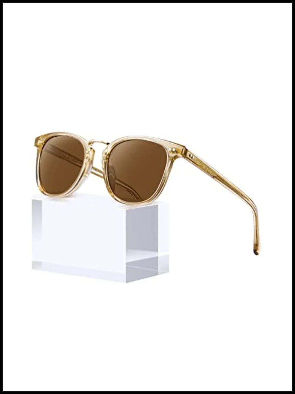 Round Acetate Polarized Sunglasses Women Retro Metal Bridge Small Face UV400