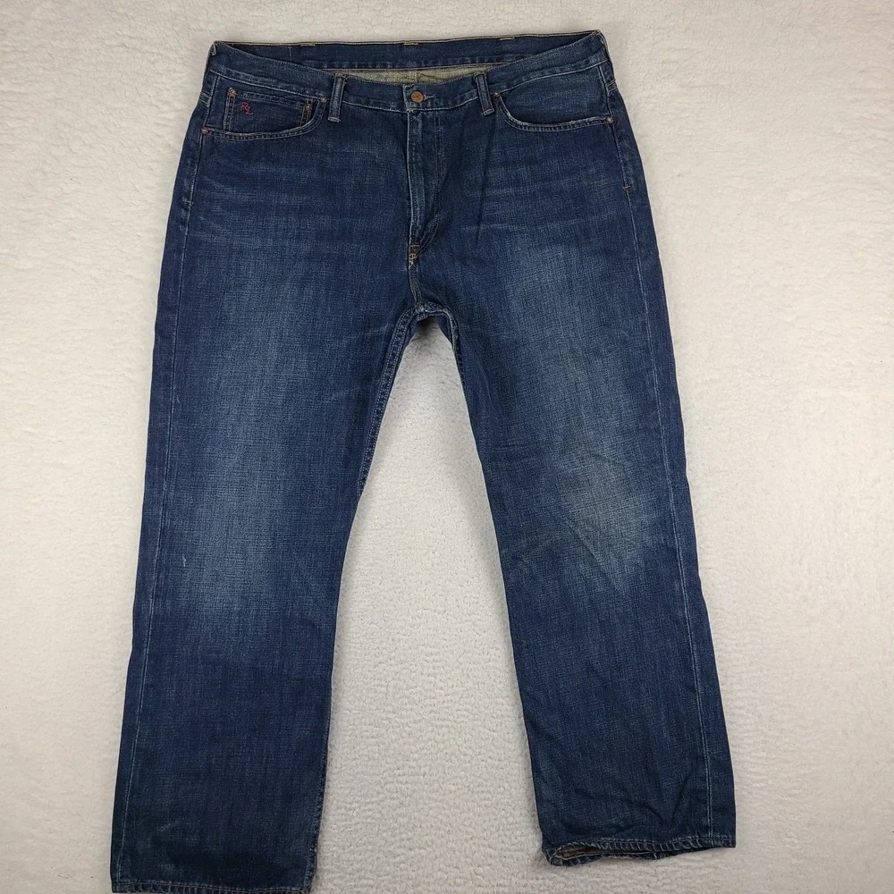 Polo Ralph Lauren Jeans Mens 40x30 Blue Vintage 67‎ Dark Wash 100% Cotton Denim
