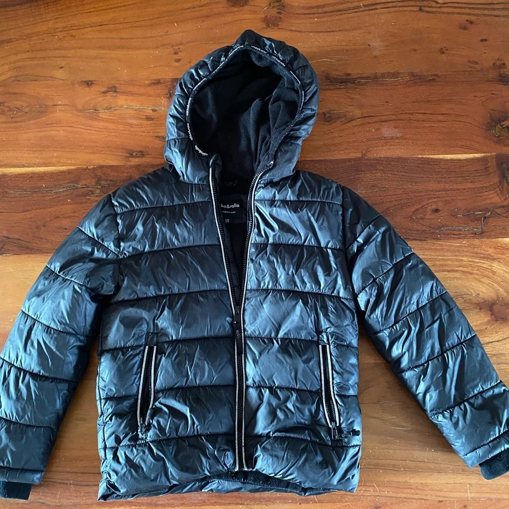Rokka and Rolla Children's Black‎ Hooded Puffer Jacket size 6