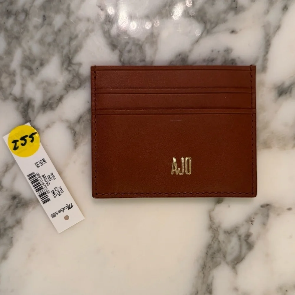 New Madewell Womens Leather Card Case English Saddle G2704 Embossed