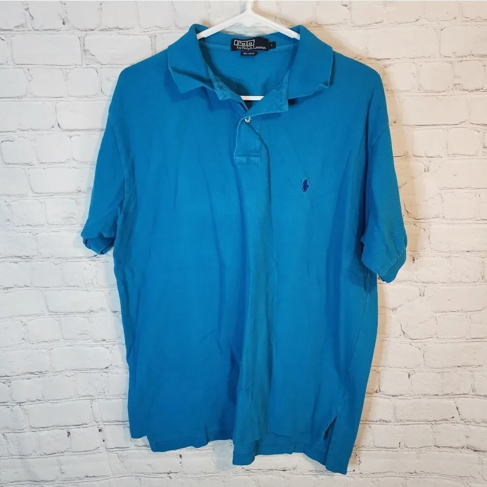 Men's Polo Ralph Lauren Teal Polo Shirt, Size Large