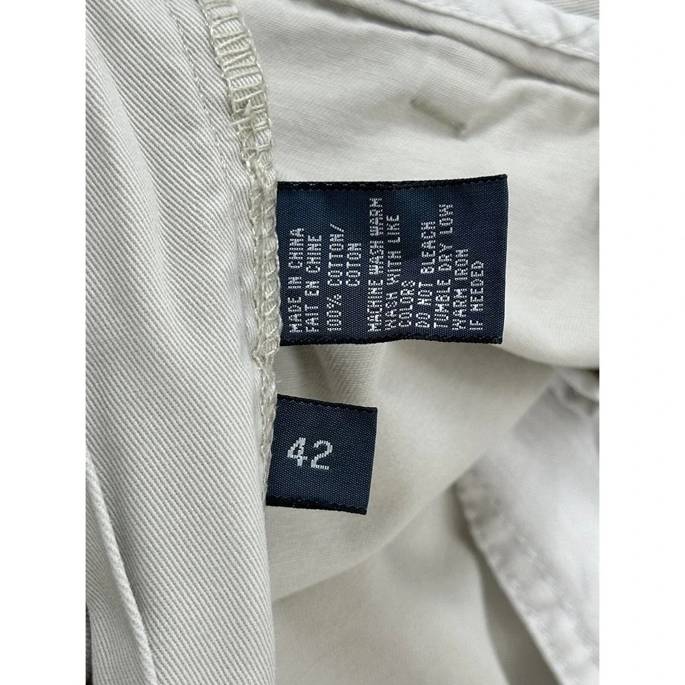 Polo‎ Ralph Lauren Chino Shorts Mens 42 x 9 Tan Khaki Flat Front Cotton Logo