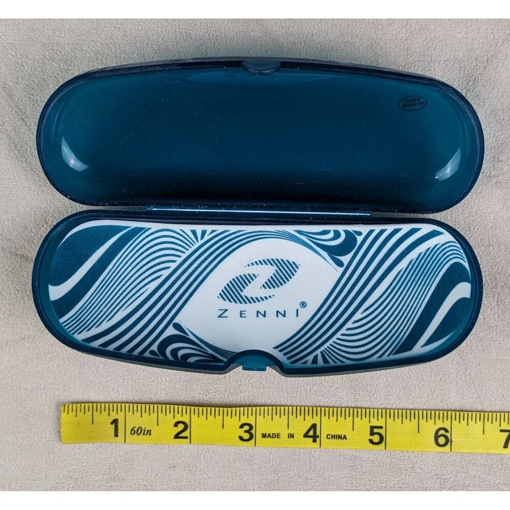 Zenni‎ Optical Eyewear Eyeglasses Hard Plastic Case Teal Green