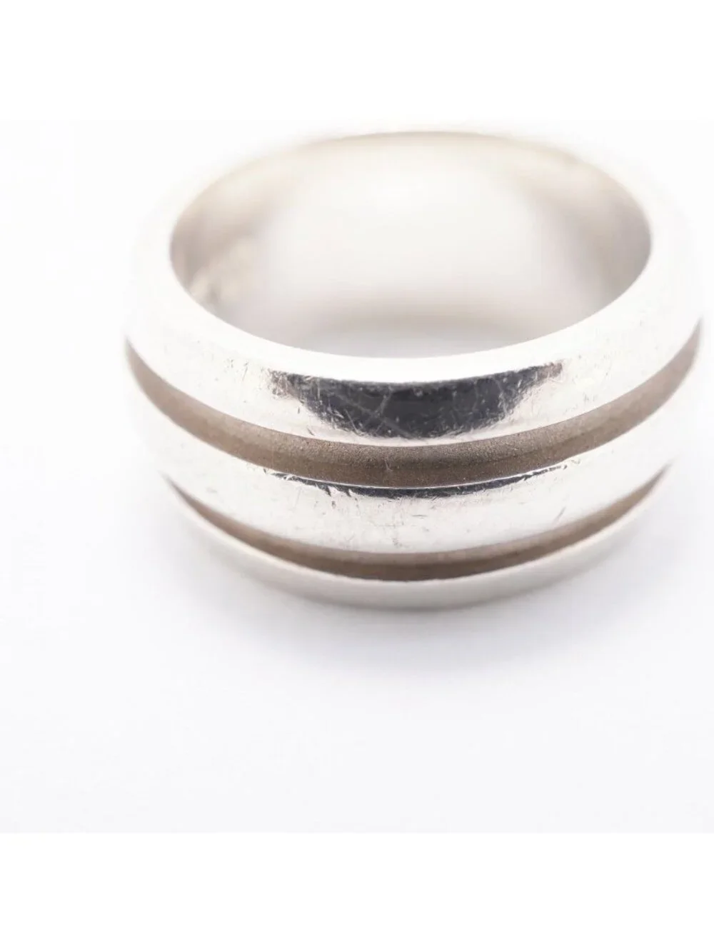 Tiffany & Co Ring Group Double Line 925 Sterling Silver