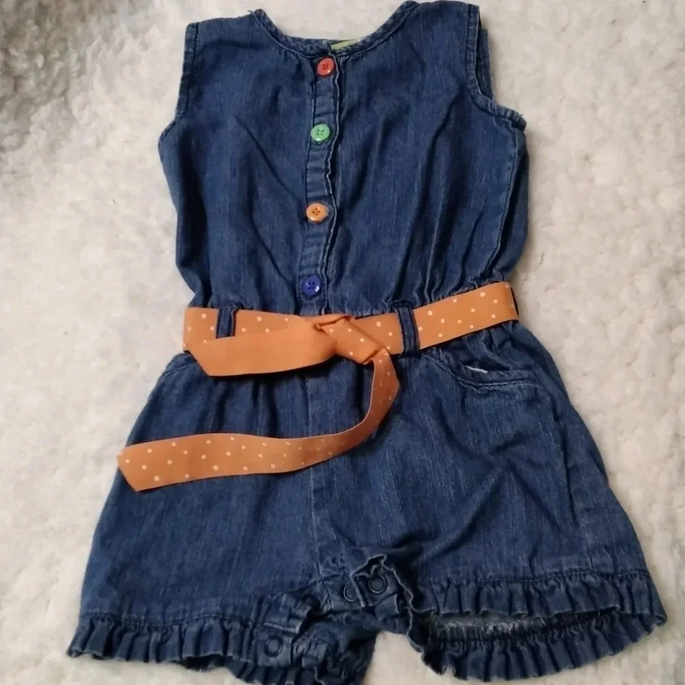 c one piece button denim romper size 2 years