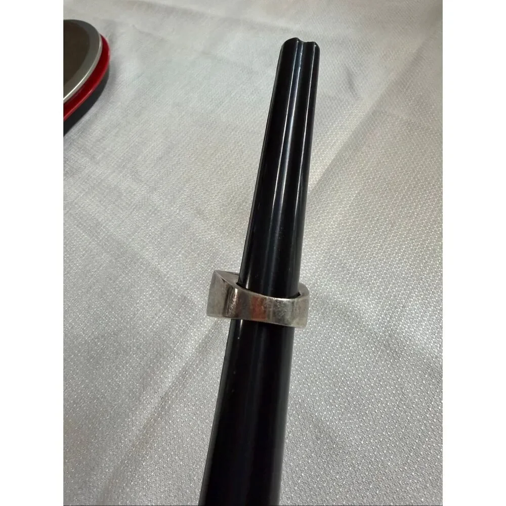 Thai ATI VTG Black Onyx Sterling Silver 925 Geometric Statement Ring Size 6