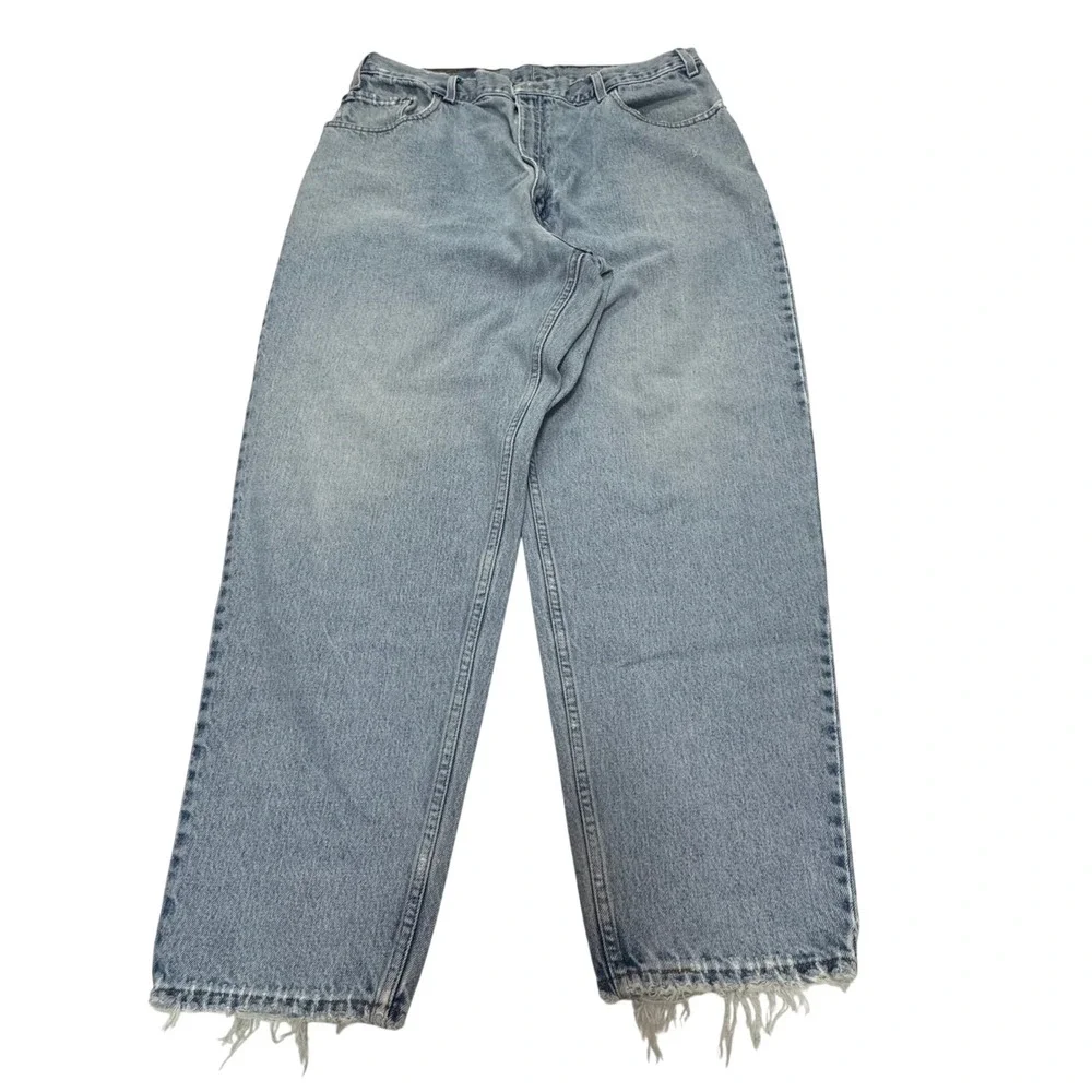 Levis 560 Loose Fit Tapered Leg Jeans‎ Light Wash Raw Hem Mens 40x30 (37x27.5)
