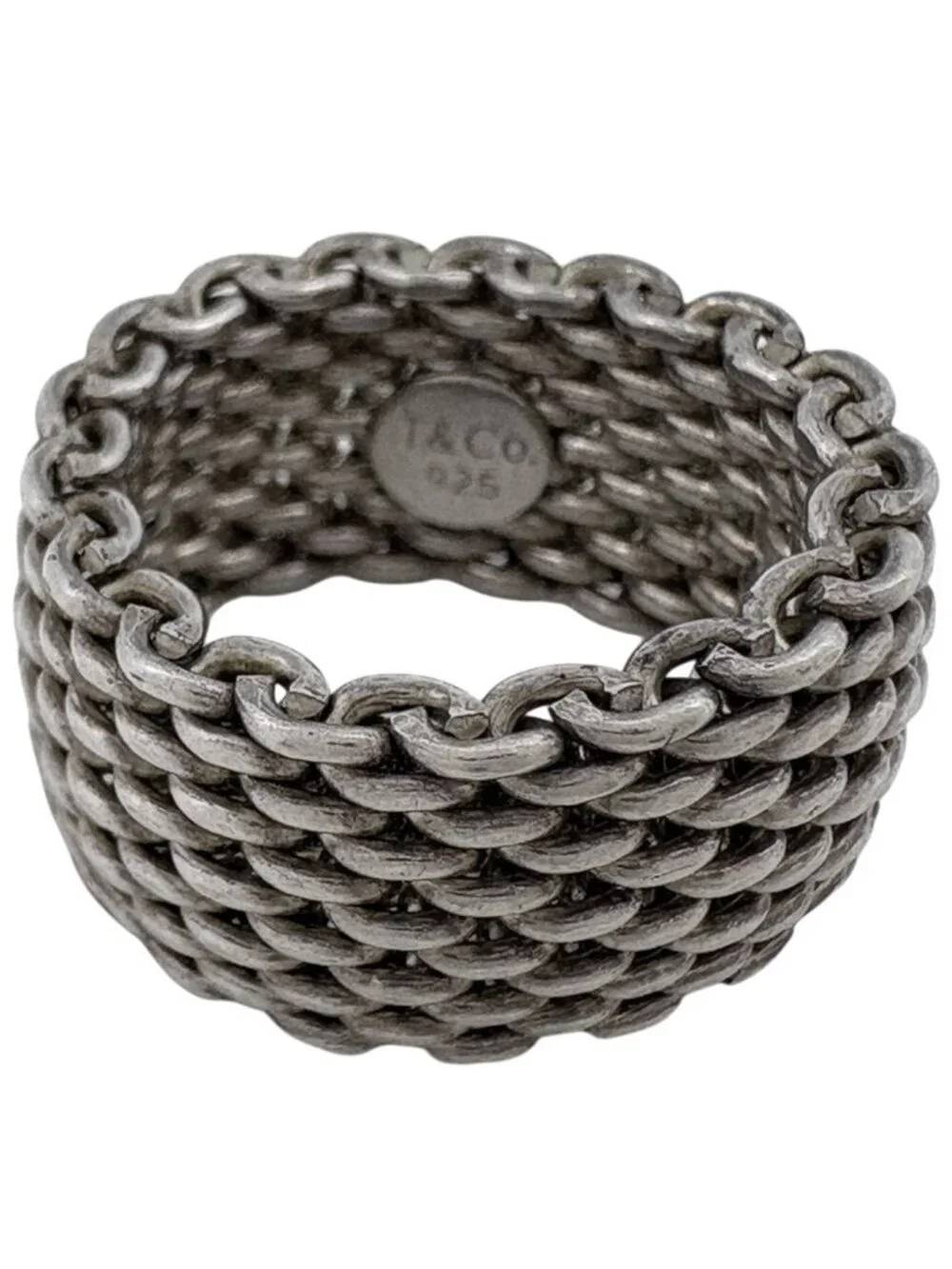 Tiffany & Co Somerset Mesh Ring 925 Sterling Silver