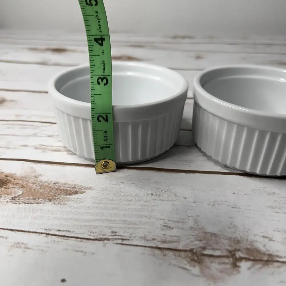 Progressive Brand‎ Set of 2 White Ceramic Ramekins 10 oz