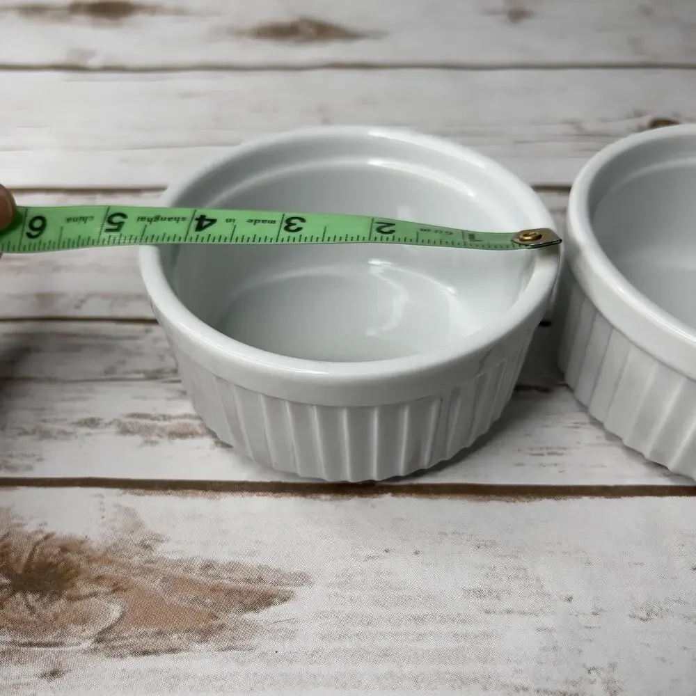 Progressive Brand‎ Set of 2 White Ceramic Ramekins 10 oz