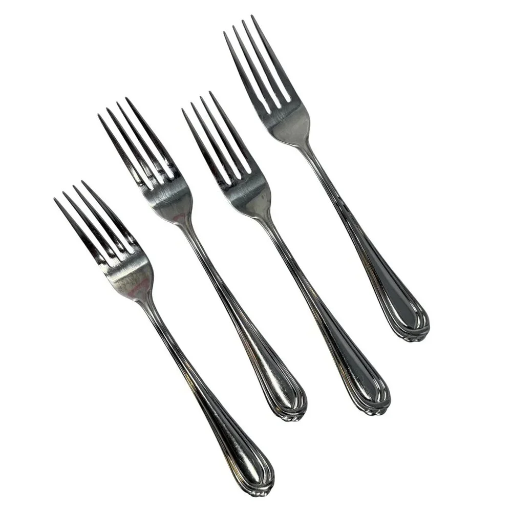 4 Vintage Dinner Forks OTTAWA Oneida Stainless Steel Flatware, vintage‎ flatware