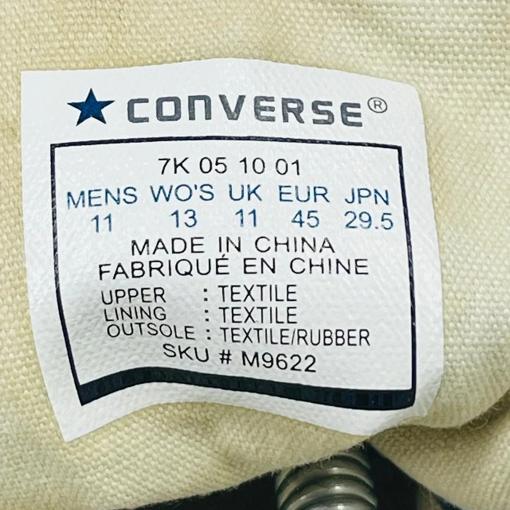 Converse Chuck Taylor All Star High Top Sneakers Mens 11 Womens 13 Navy M9622