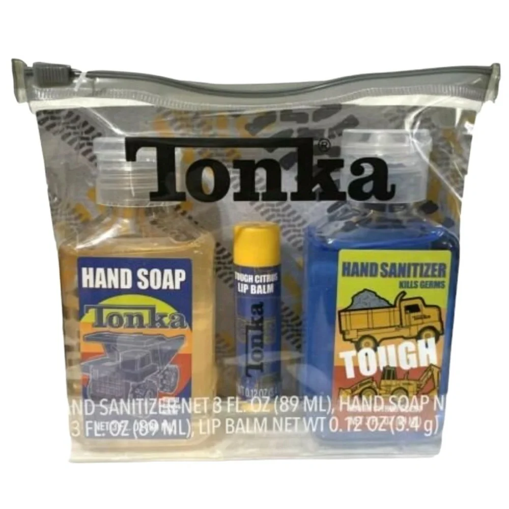Tonka Kids Gift Set Hygiene Travel Kit  Reusable Case Carry Bag Citrus Scented