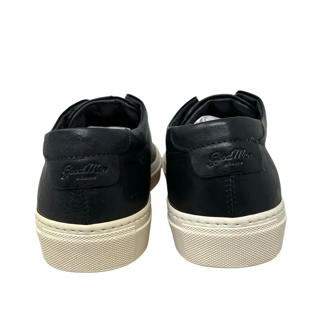 Good Man Brand Sneakers Mens 11.5 Black Leather Edge Lo Top‎ Vachetta Italy New