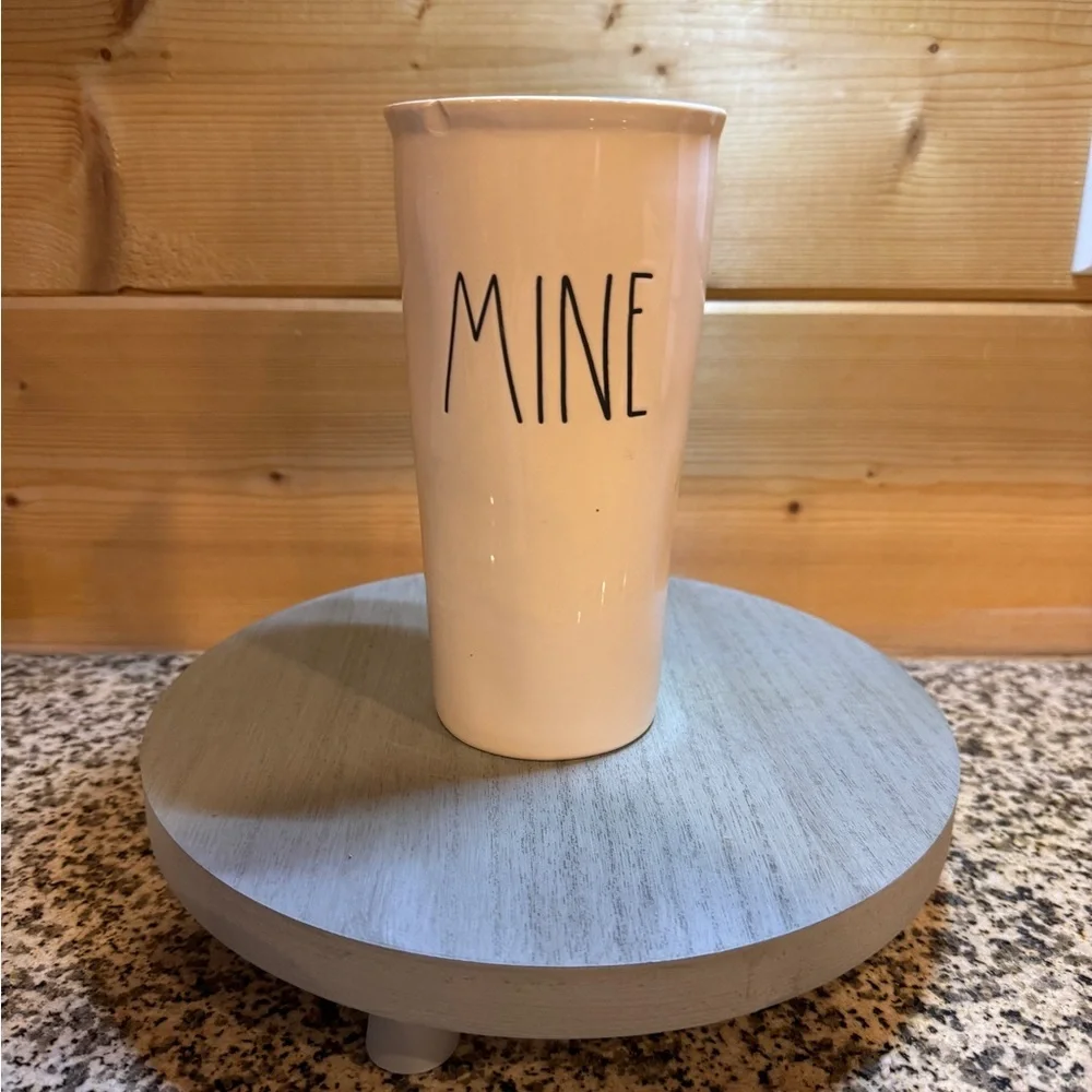 Rae Dunn White Ceramic Travel‎ Mug “MINE” - NO LID