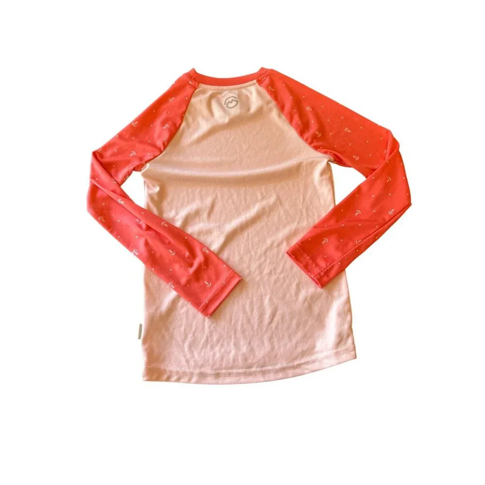 Magellan Outdoors XS Pink &‎ Coral Long Sleeve Swim Shirt Rash Guard