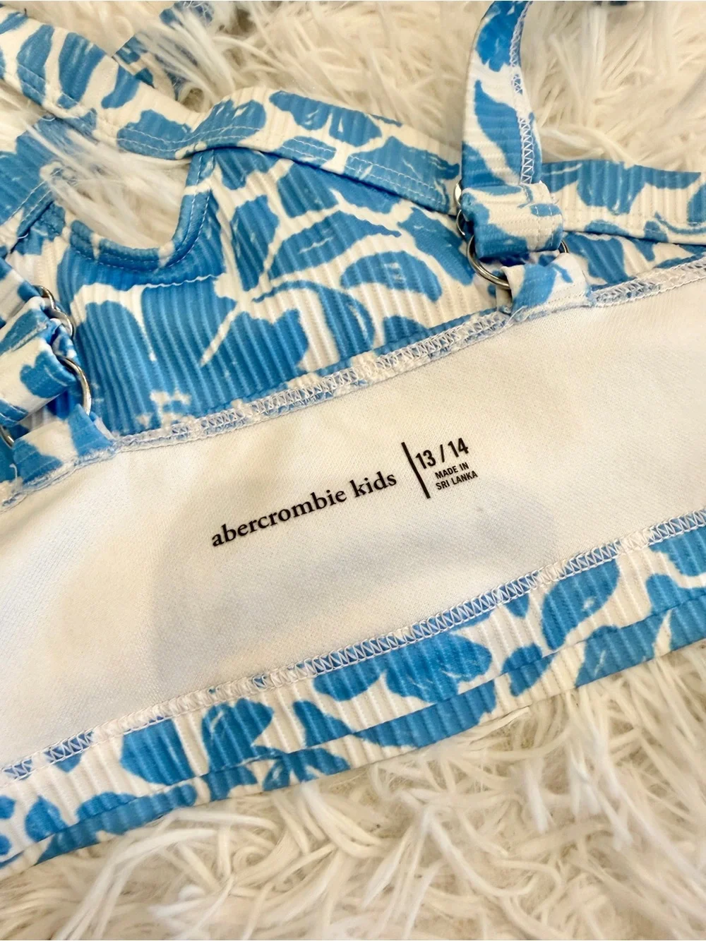 Abercrombie Kids Bikini Tankini Top Halter Hawaiian Tropical 13/14