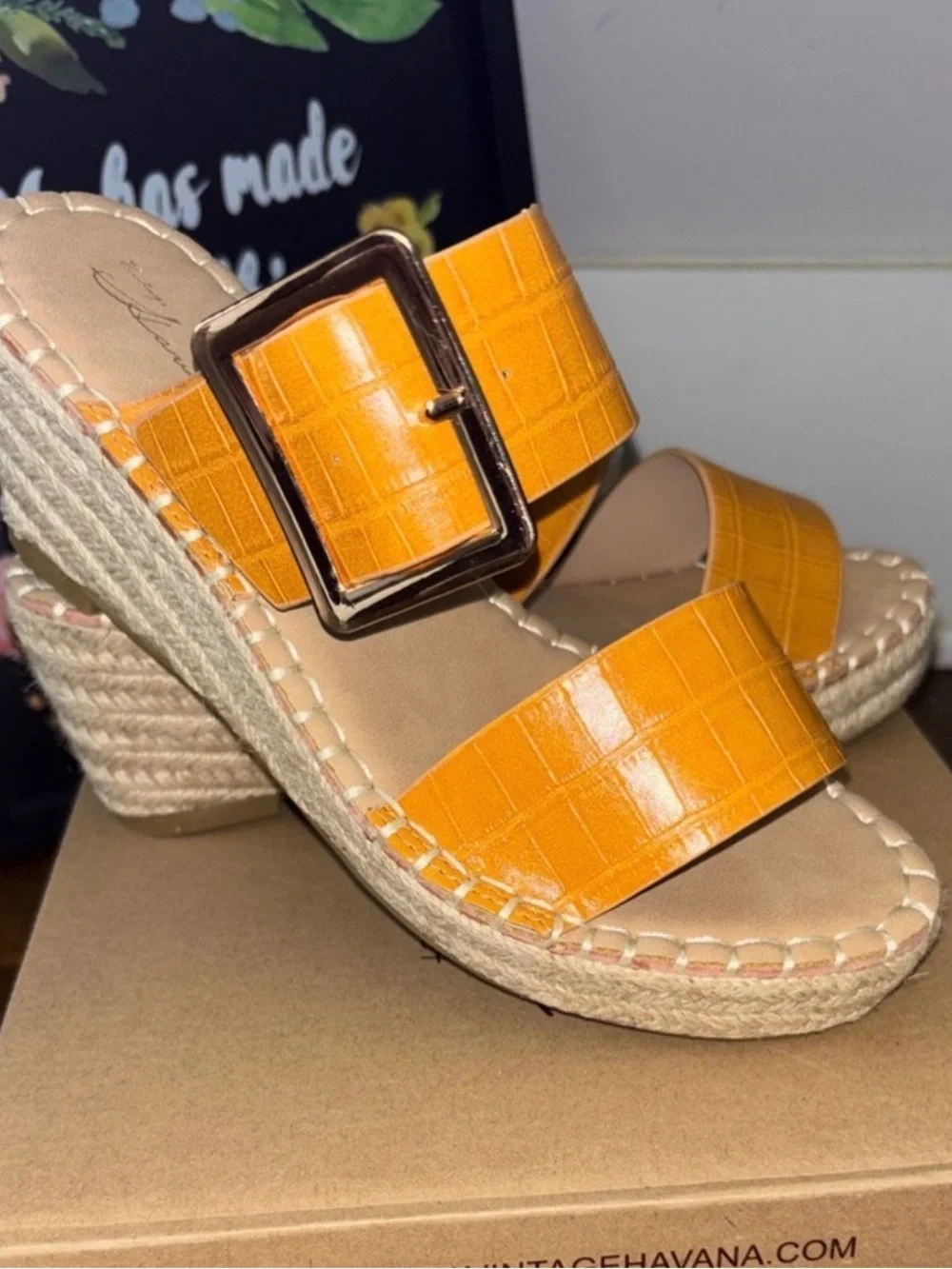 Vintage Havana croc embossed