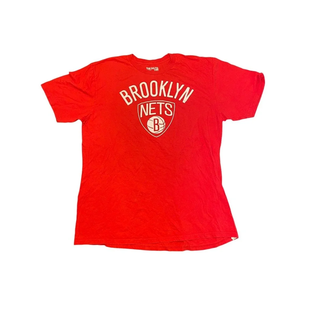Brooklyn Nets Shirt Mens XL Red Adidas Go To Tee‎ Basketball NBA Graphic Tee