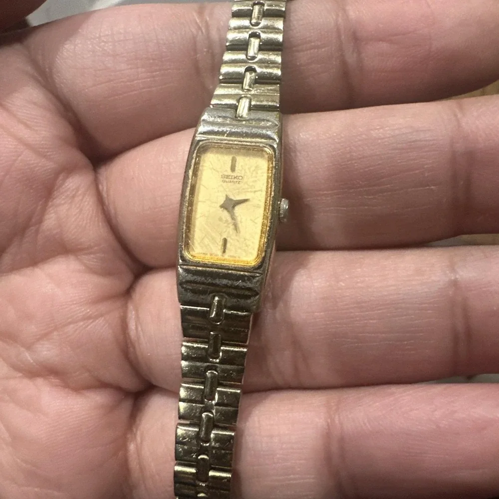 Working Vintage Seiko‎ Women's 13mm Gold Tone Bracelet Watch 2e20-6500 Fit 6.5in