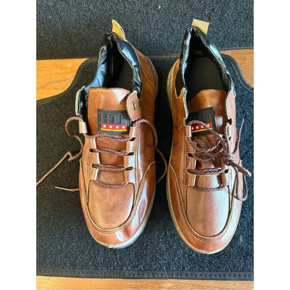 Men’s Brown Leather Hiking Casual Shoes Size 45 EU / US 11-11.5
