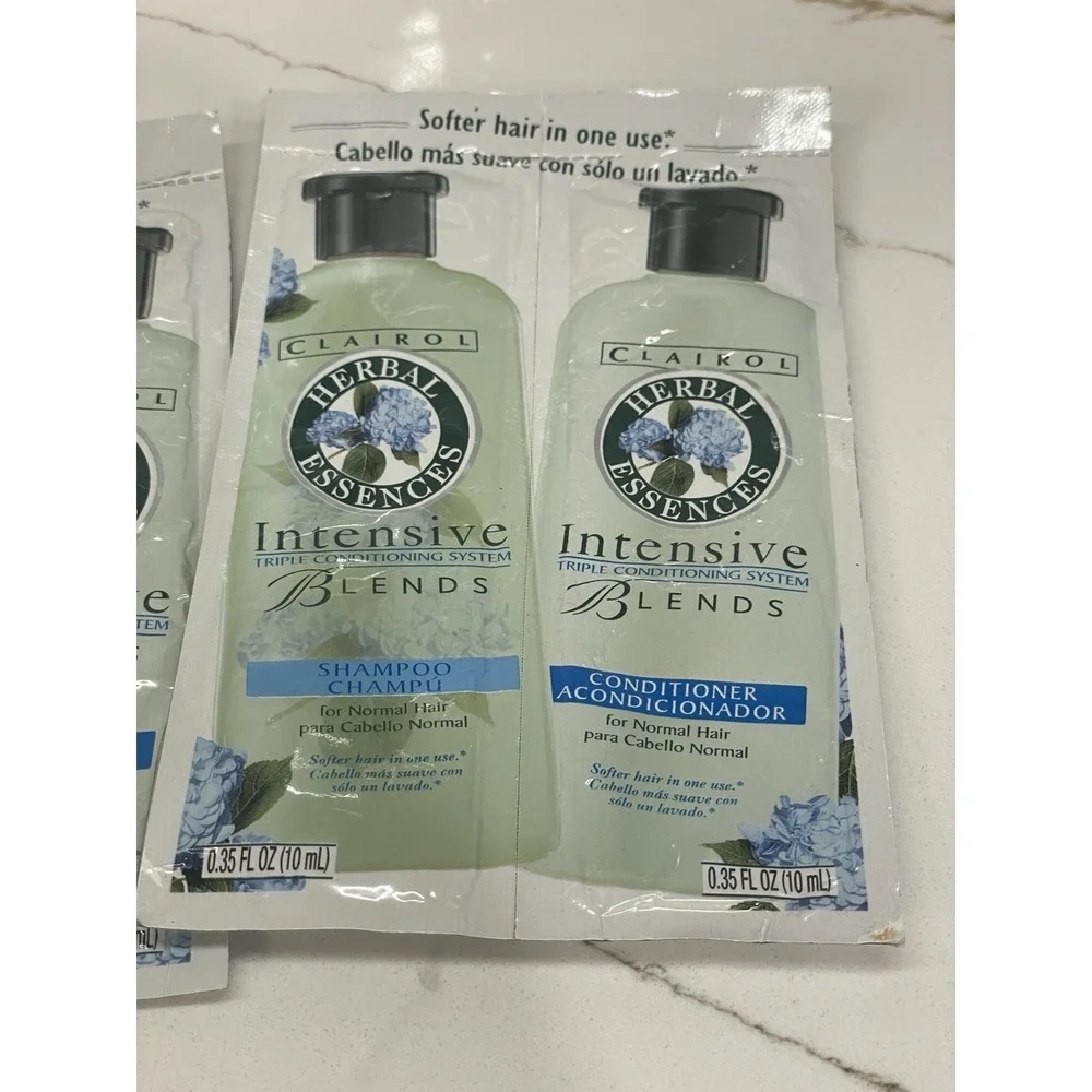 Clairol Herbal Essences Intensive Blends Normal Hair Shampoo Conditioner Samples