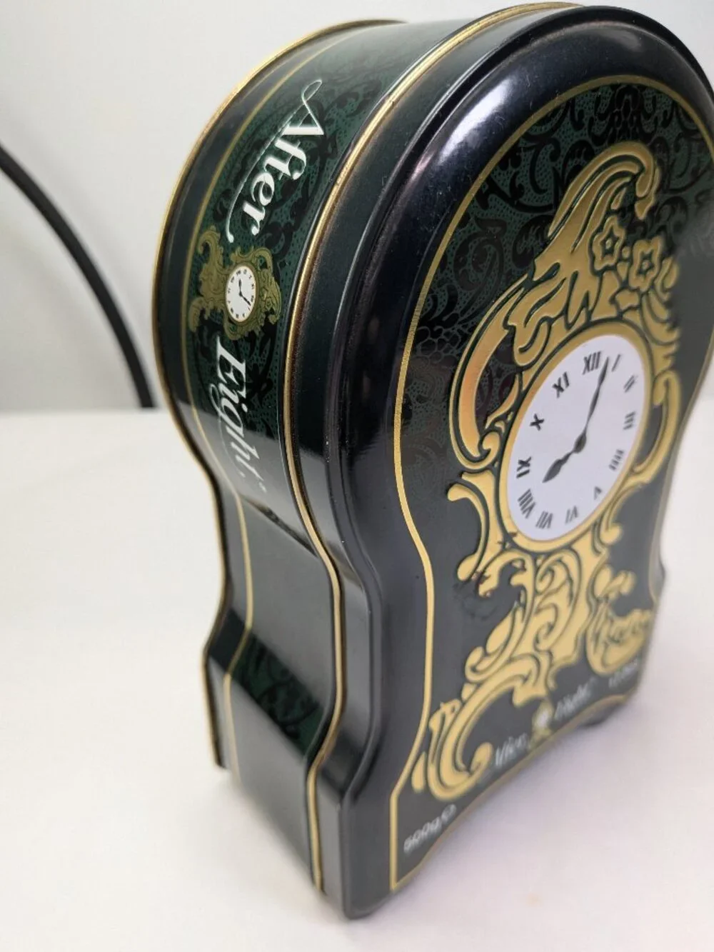 Vintage After Eight Chocolate Metal Tin Grandfather Clock Collectible Storage
