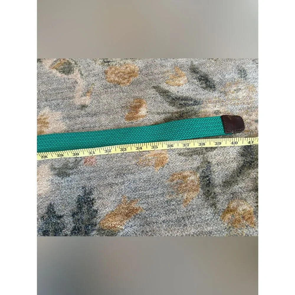 J. Crew Braided Belt in Green with Leather Detail Size Large