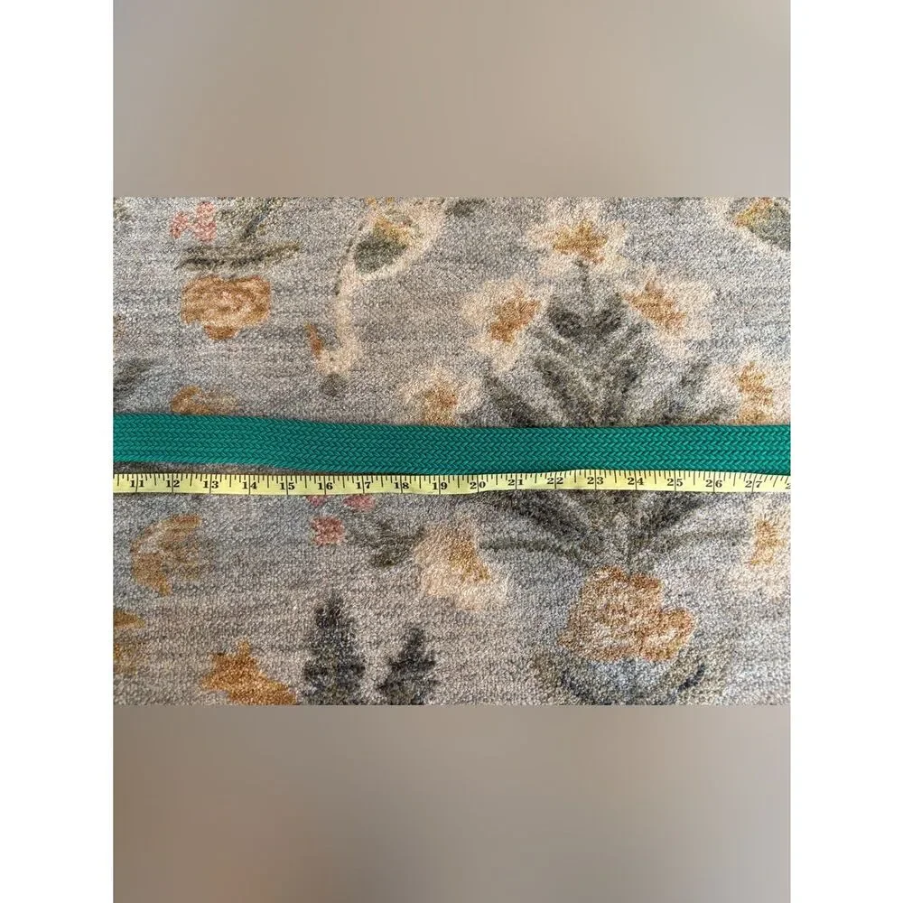J. Crew Braided Belt in Green with Leather Detail Size Large