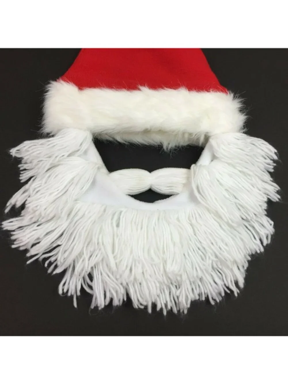 Santa Mask Hat Beard Plush Christmas Halloween Adult Party Costume Face