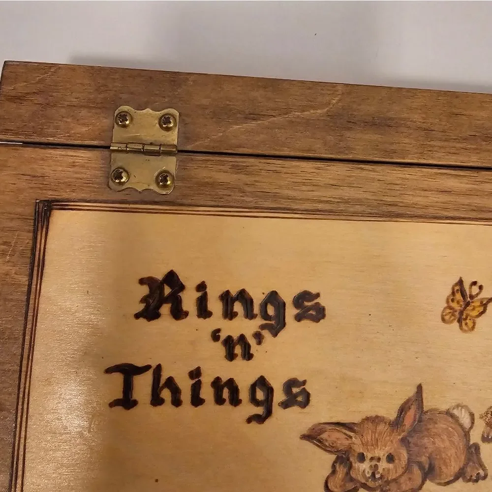 Handmade wooden rings and things jewelry box