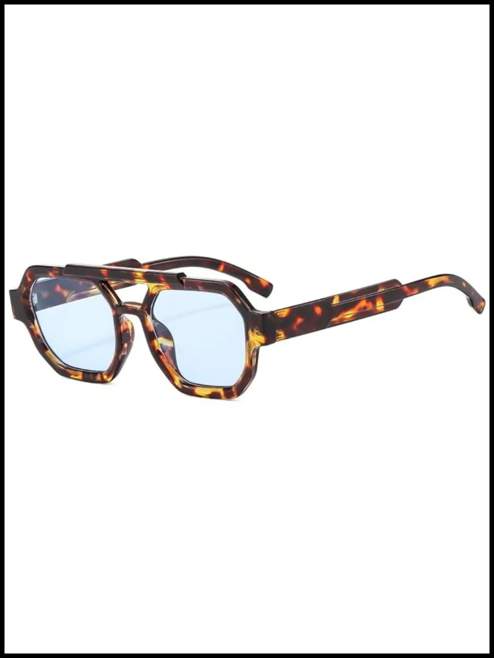 Retro Pilot Sunglasses Double Bridge Hexagonal UV400 Protection
