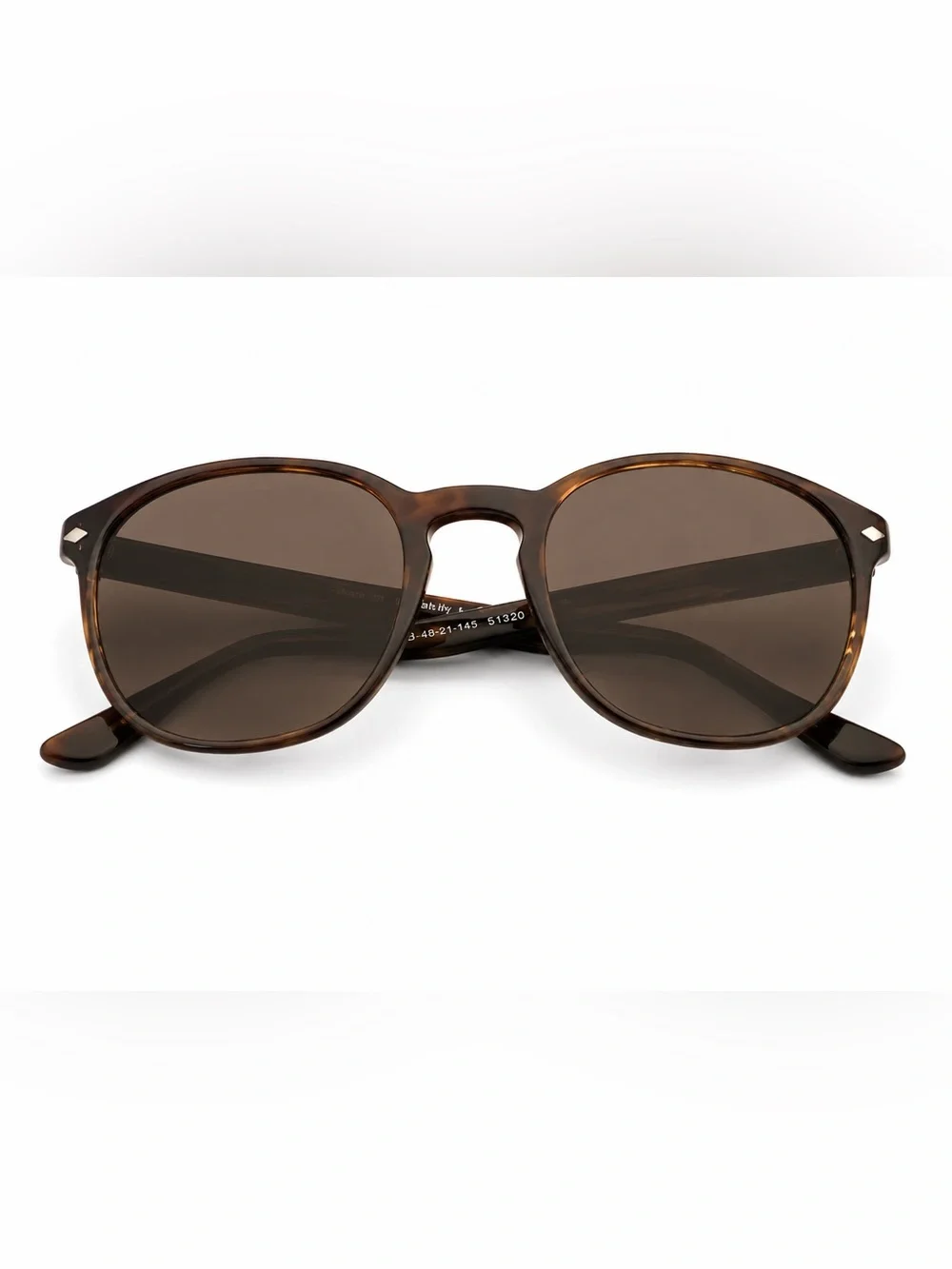 Persol Tortoiseshell Round Sunglasses with Brown Lenses
