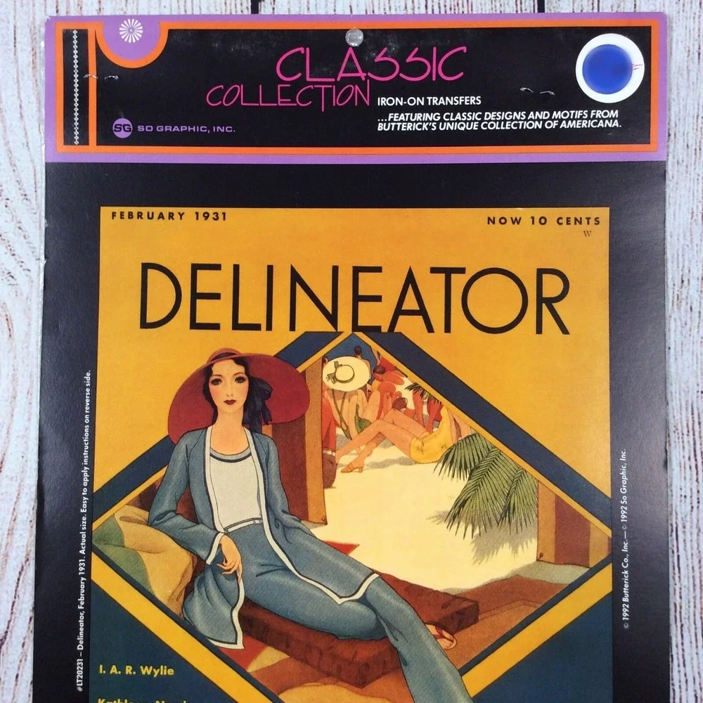 VTG Butterick Iron On Transfer Americana DELINEATOR Feb 1931 Classic‎ Collection