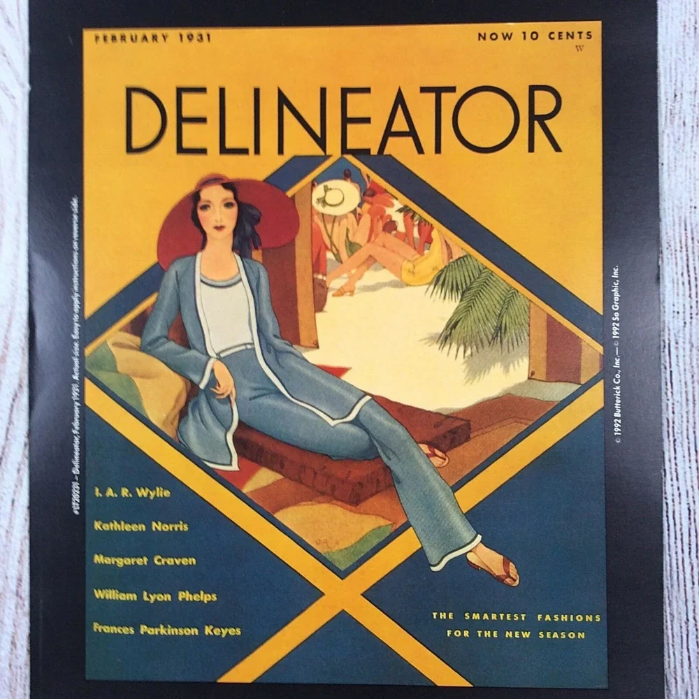 VTG Butterick Iron On Transfer Americana DELINEATOR Feb 1931 Classic‎ Collection