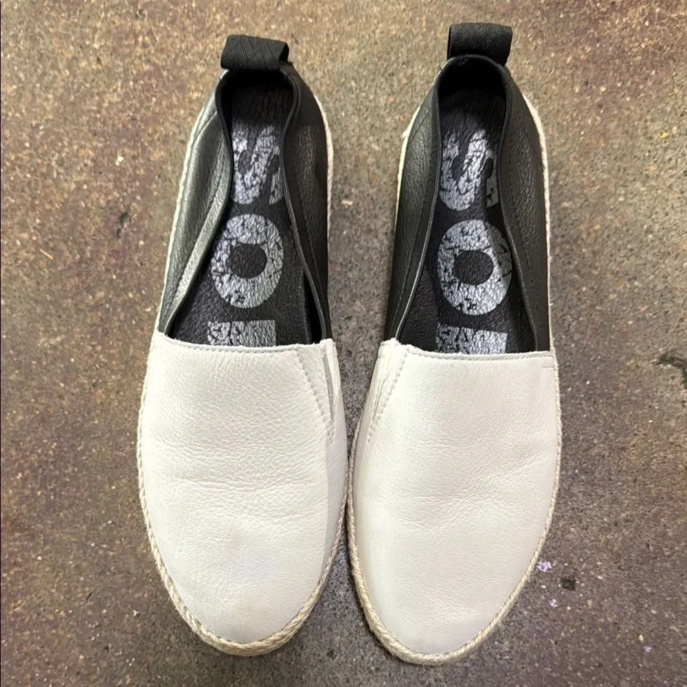Sorel White and Black Espadrilles Sleek Slip-On