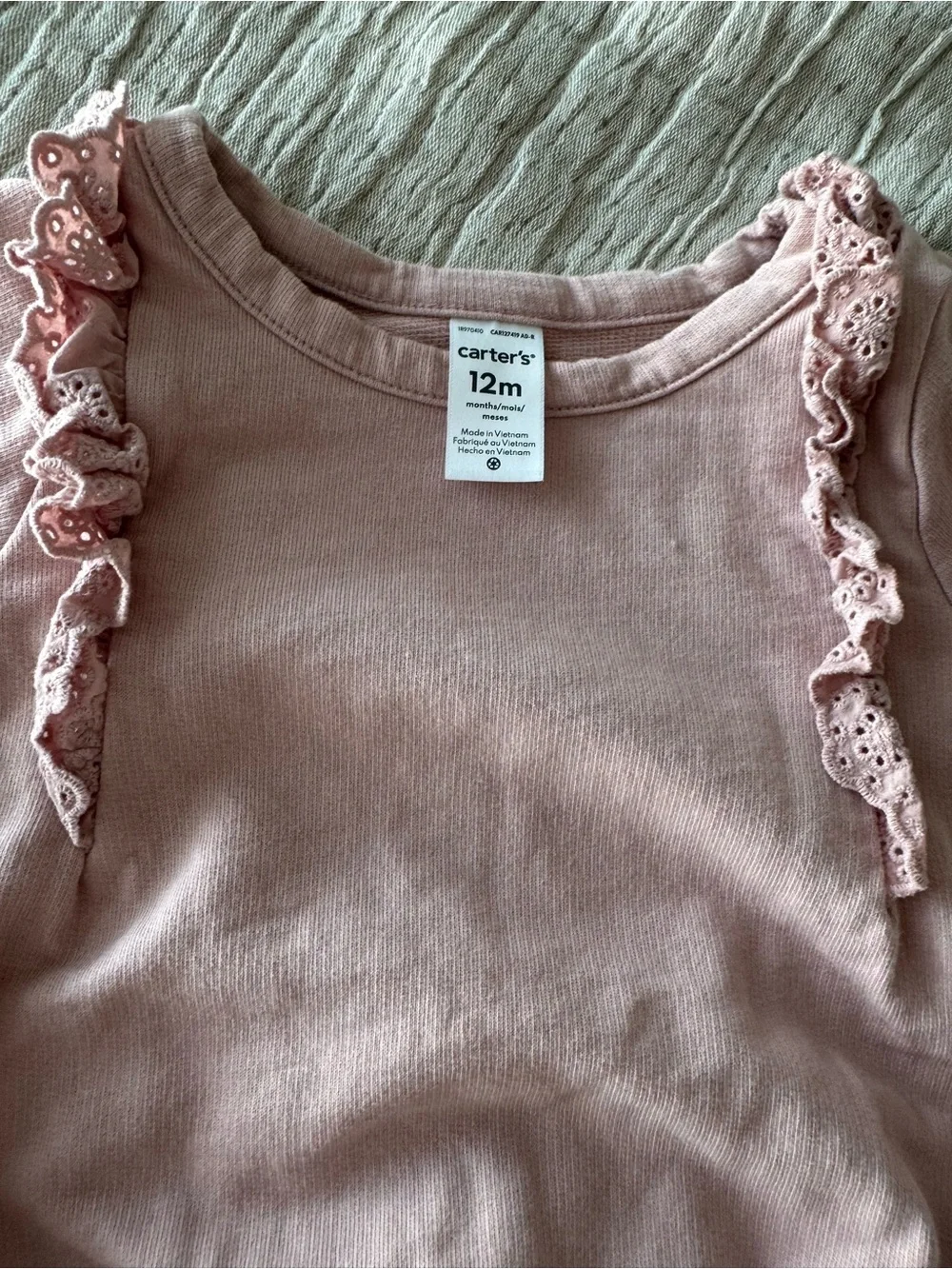 Carter's Blush Pink Ruffle-Trim Long Sleeve Sweatshirt