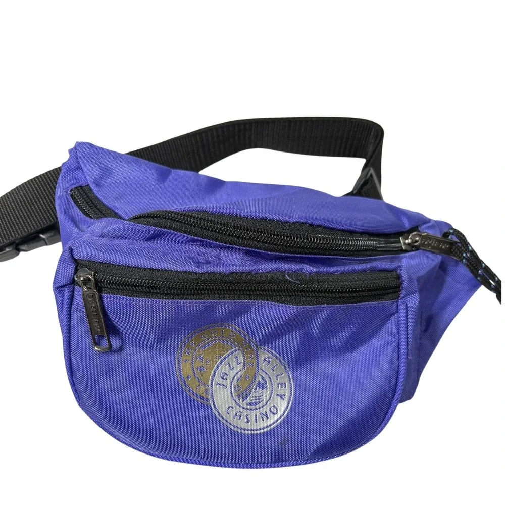 Vintage Golden Nugget Laughlin Jazz Festival Fanny Pack Purple Nylon Waist‎ Bag