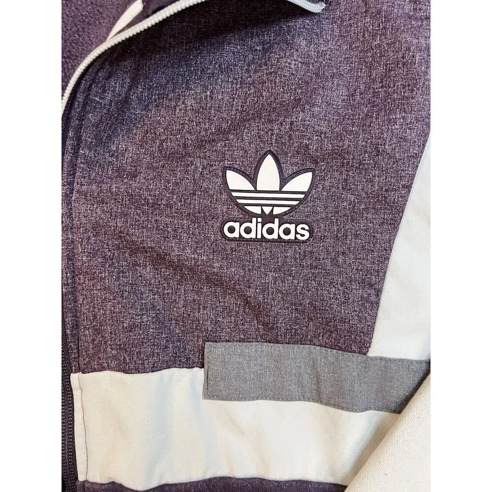 Adidas Originals BR-8 Full Zip Hoodie DW4366 Burgundy/Grey‎ Men's Size Large