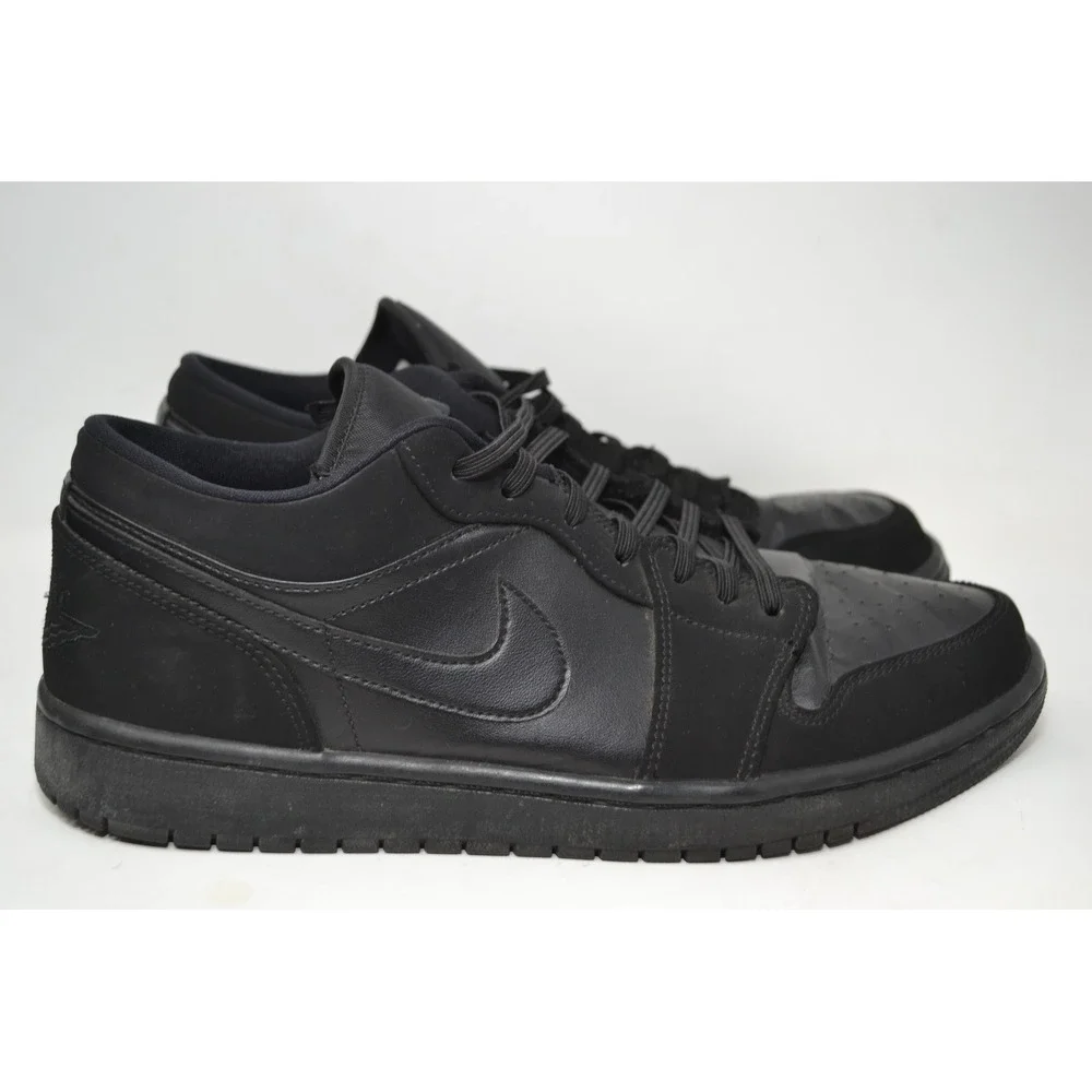 Air Jordan 1 Low Shoes Mens Size 10 Black Triple Black 553558-025 Nike‎ Sneakers