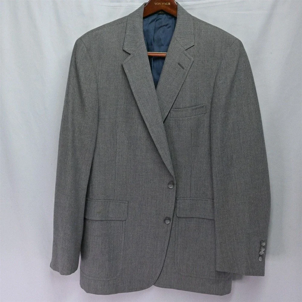 Hart Schaffner Marx 42L Gray Woven 2 Button Blazer Jacket‎ Sport Coat