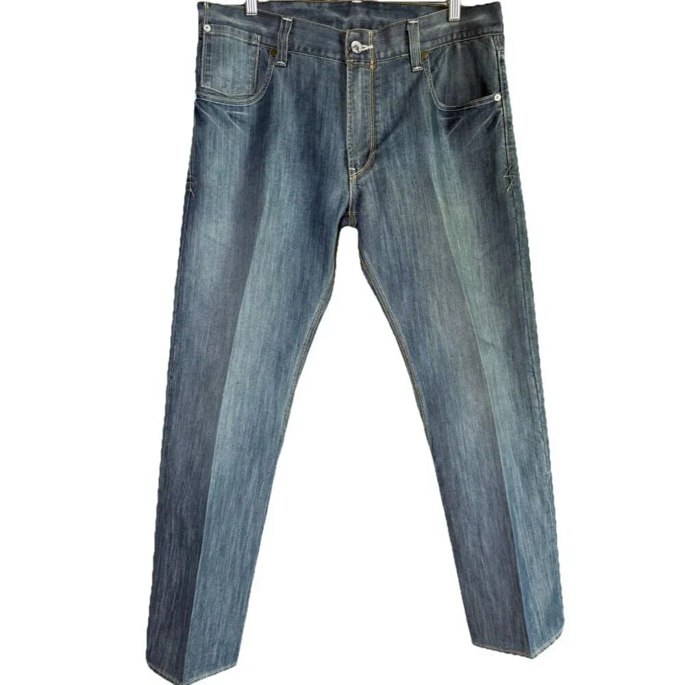 Levis 514 Jeans Men 36 X 30 Blue Slim Straight Droit Medium Wash Flap Pockets‎