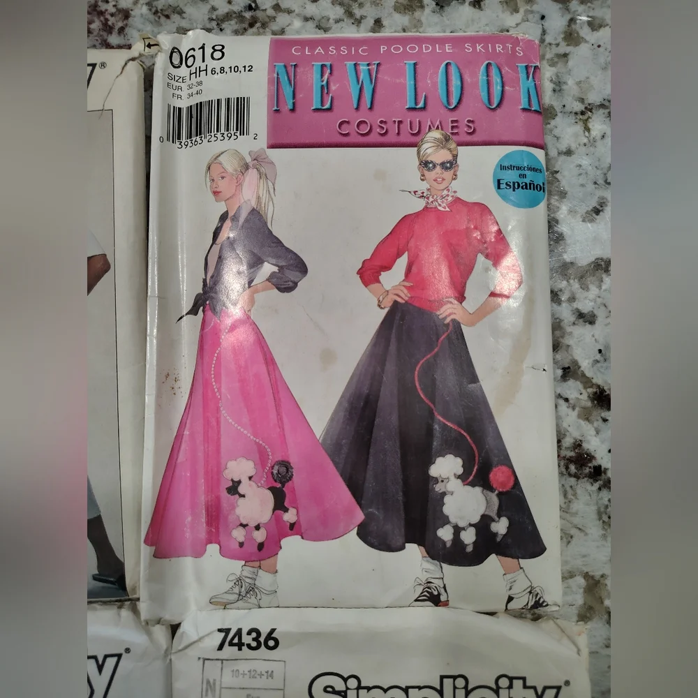 Vintage 80s Sewing Pattern Lot Simplicity &‎ New Look Dresses, Jumpsuits Ski